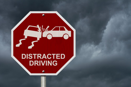 distracted driving stop sign
